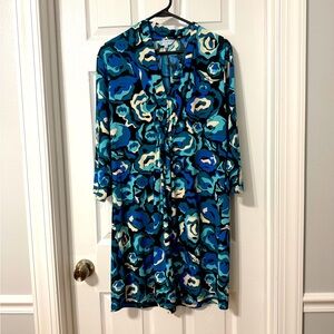 Escapada Living teal and blue floral dress Size L